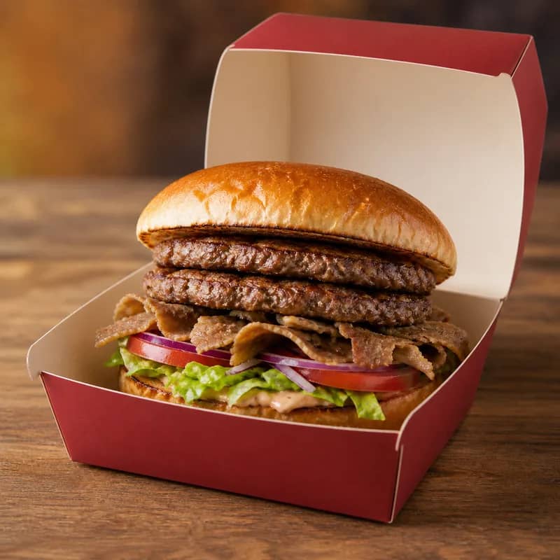 Double Burger With Beef Doner Meat