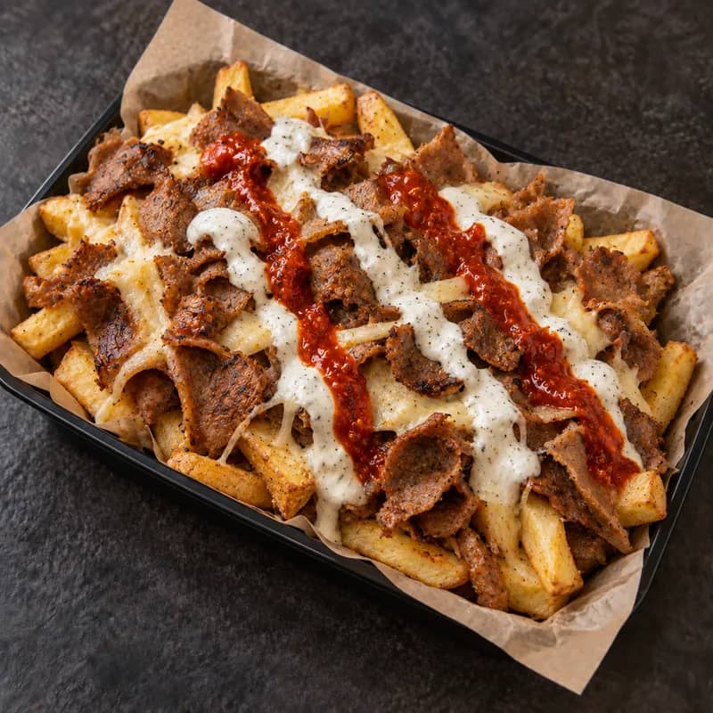 Beef Doner Meat, Chips & Cheese